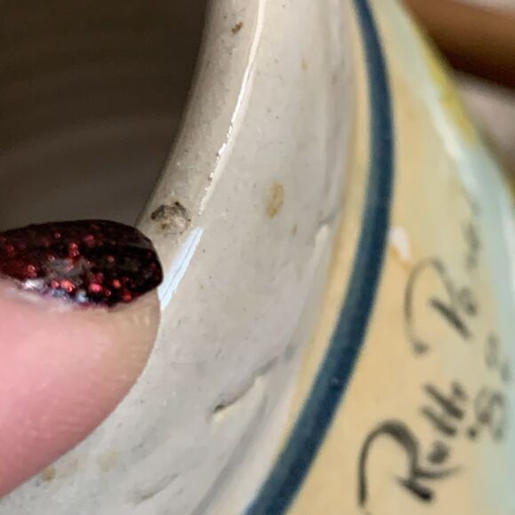 Vintage 1982 Farm Scene Hand Painted Ruth Paoge Pottery Earthenware Vase - Picture 14 of 17